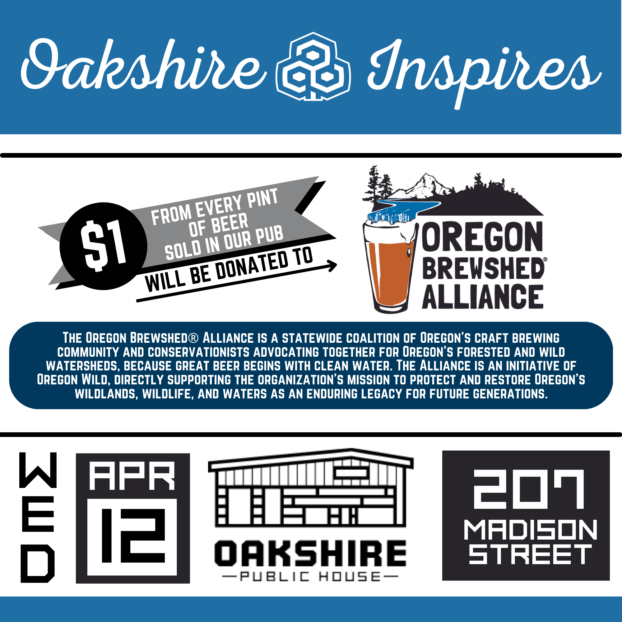 Oakshire Inspires April 12 poster